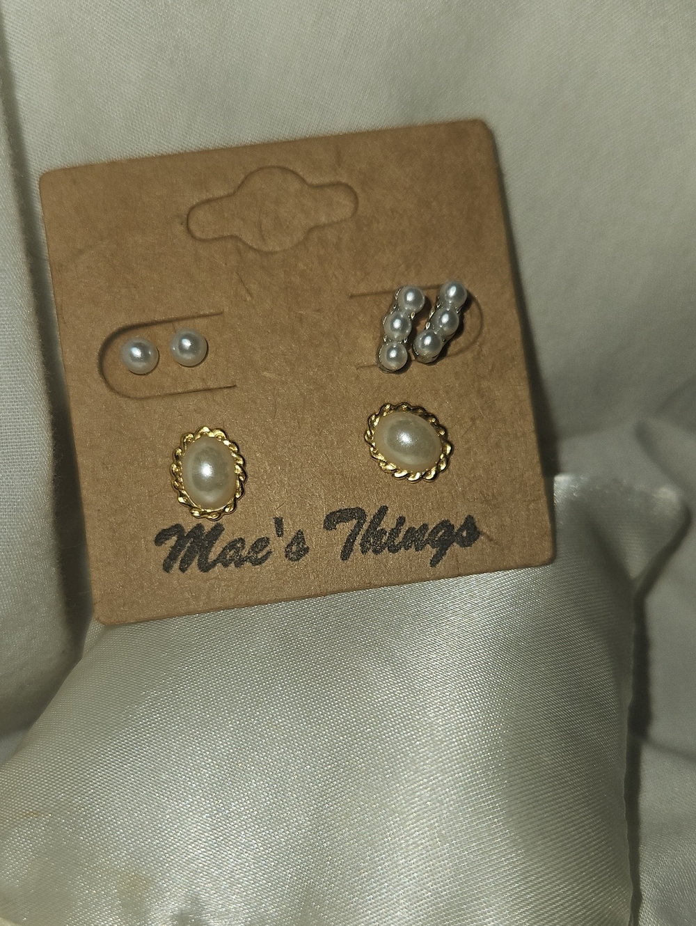 Pearl Stud Earrings Set